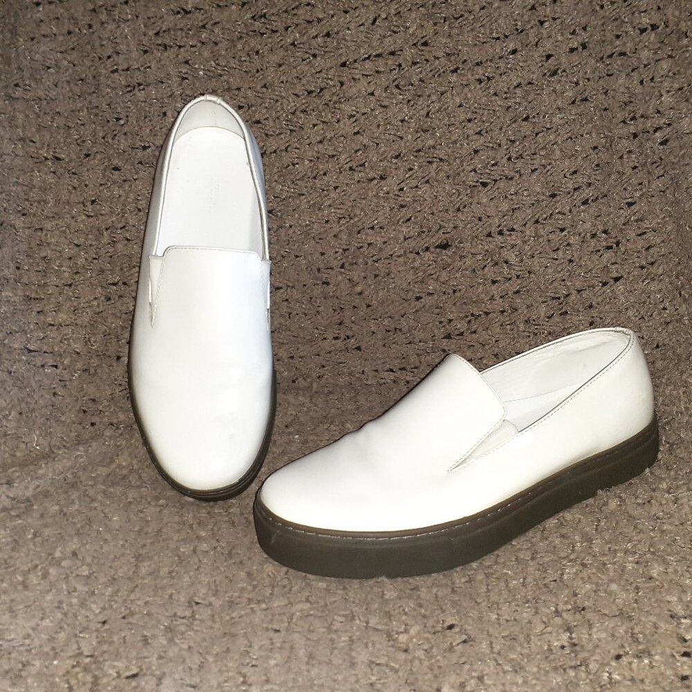 SATURDAYS NEW YORK CITY-Shiny White Leather Loafers-Sz 11-Excellent